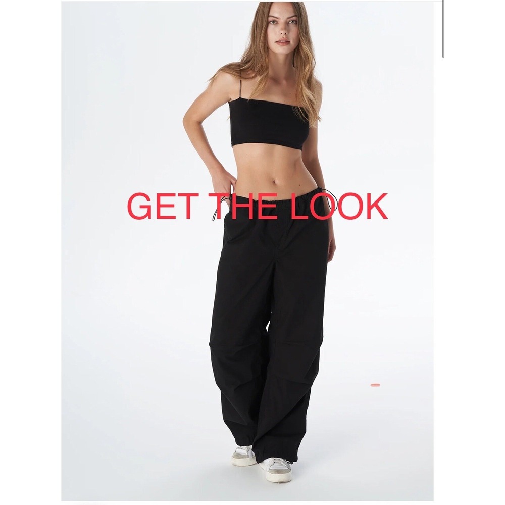 Blakeley Balloon Parachute Pants Womens XS Black Pull On Street Baggy w/Pockets